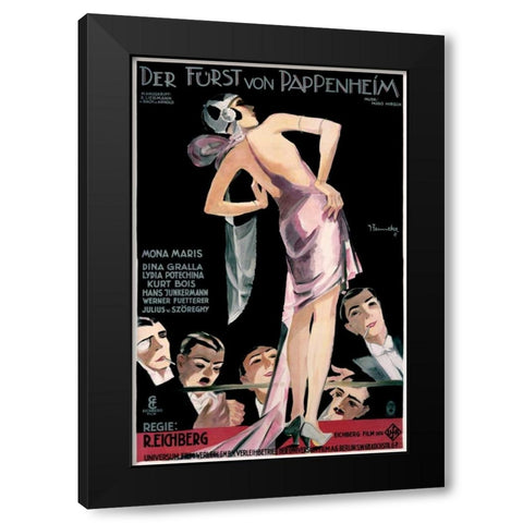 Der Furst von Pappenheim Black Modern Wood Framed Art Print by Fenneker, Josef