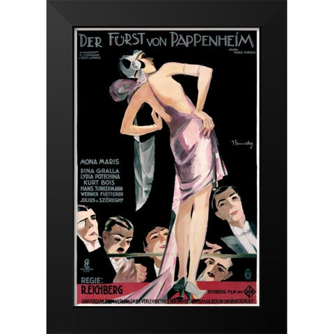 Der Furst von Pappenheim Black Modern Wood Framed Art Print by Fenneker, Josef