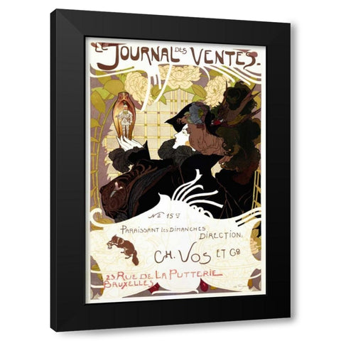 Le Journal des Ventes Black Modern Wood Framed Art Print with Double Matting by De Feure, Georges