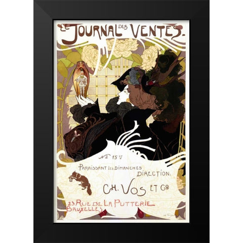 Le Journal des Ventes Black Modern Wood Framed Art Print by De Feure, Georges