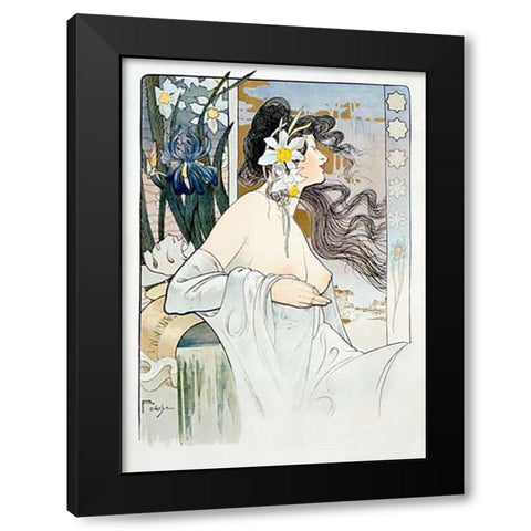 La Garonne Black Modern Wood Framed Art Print with Double Matting by Foache