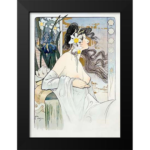 La Garonne Black Modern Wood Framed Art Print by Foache