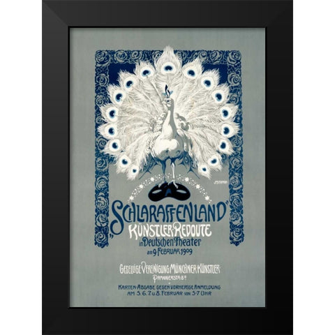 Schlaraffenland Black Modern Wood Framed Art Print by Frank, Joseph