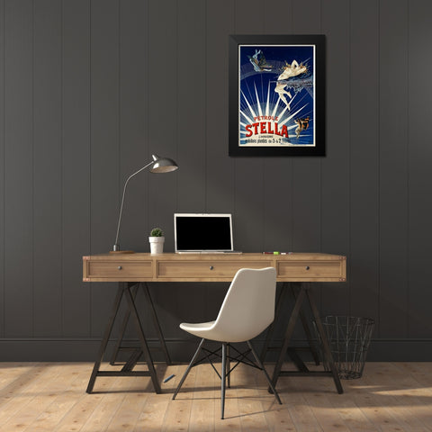 Petrole Stella Black Modern Wood Framed Art Print by Gray, H.