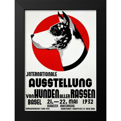 Ausstellung von Hunden Black Modern Wood Framed Art Print by Handschin, Johannes