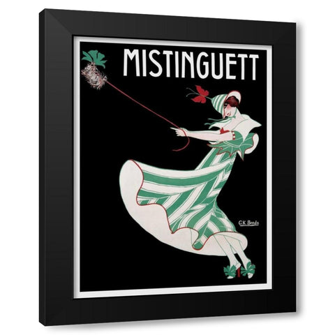Mistinguett Black Modern Wood Framed Art Print by Benda, G.K.