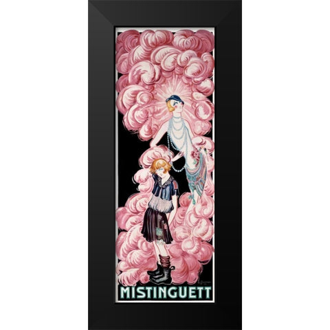 Mistinguett Black Modern Wood Framed Art Print by Gesmar, Charles