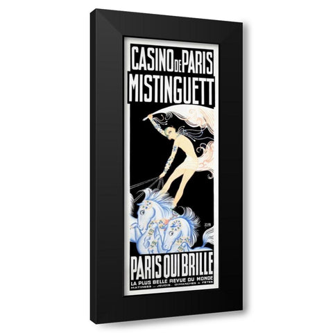 Casino de Paris/Mistinguett/Paris Qui Brille Black Modern Wood Framed Art Print by Zig