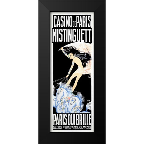 Casino de Paris/Mistinguett/Paris Qui Brille Black Modern Wood Framed Art Print by Zig