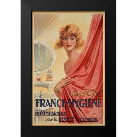 Savon France-Hygiene Black Modern Wood Framed Art Print by Rep