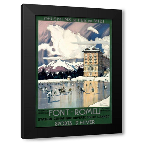 Font-Romeu Black Modern Wood Framed Art Print with Double Matting by Roux, Tony Georges
