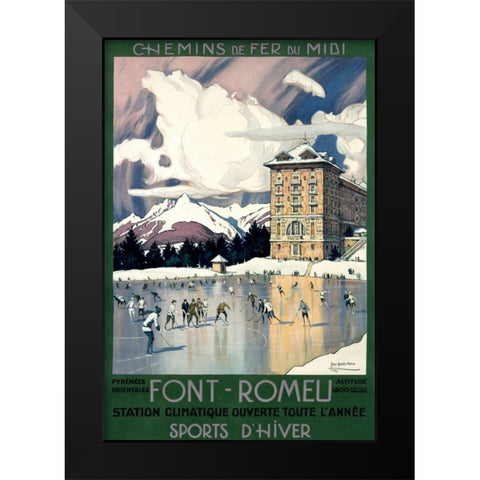 Font-Romeu Black Modern Wood Framed Art Print by Roux, Tony Georges