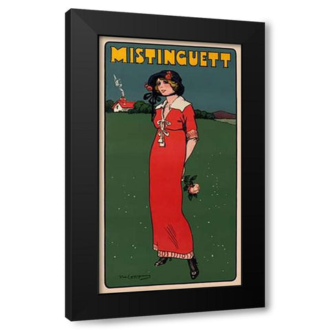 Mistinguett Black Modern Wood Framed Art Print by Losques, Daniel De
