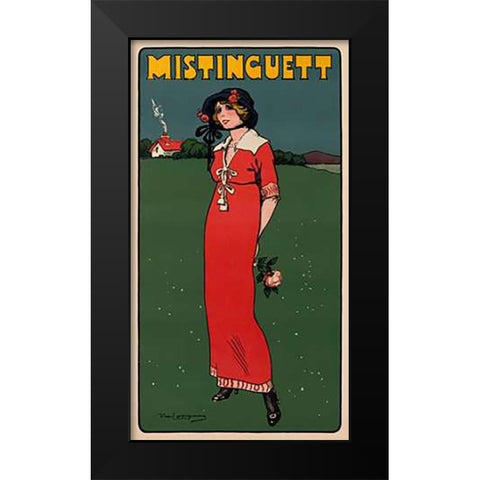 Mistinguett Black Modern Wood Framed Art Print by Losques, Daniel De