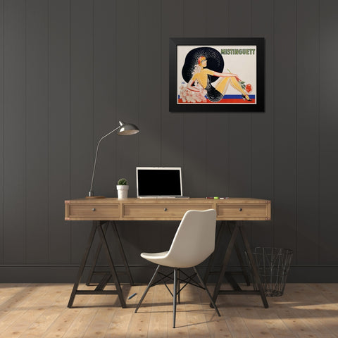 Mistinguett Black Modern Wood Framed Art Print by Zig