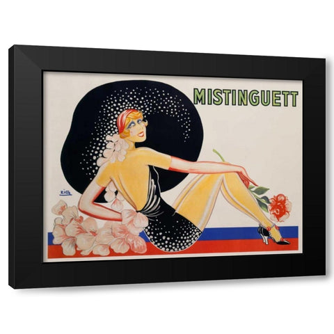 Mistinguett Black Modern Wood Framed Art Print by Zig