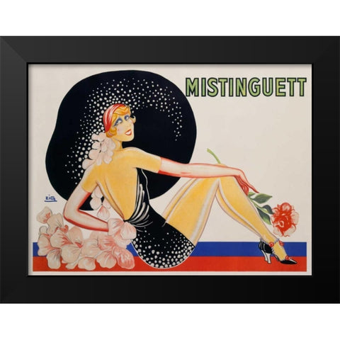 Mistinguett Black Modern Wood Framed Art Print by Zig