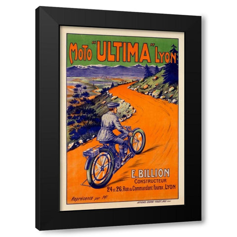 Moto â€œUltimaâ€ Black Modern Wood Framed Art Print by Unknown