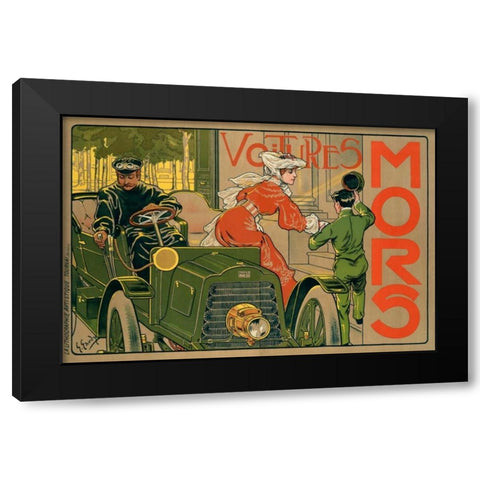 Voitures Mors Black Modern Wood Framed Art Print by Gaudy, Georges