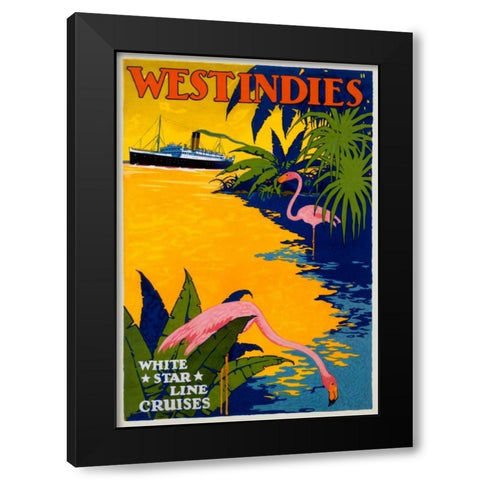 White Star Line/West Indies Black Modern Wood Framed Art Print by Unknown