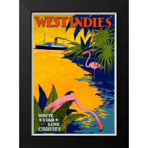 White Star Line/West Indies Black Modern Wood Framed Art Print by Unknown
