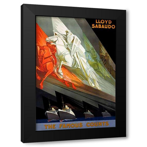 Lloyd Sabaudo/The Famous Counts Black Modern Wood Framed Art Print with Double Matting by Riccobaldi, Giuseppe