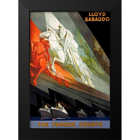 Lloyd Sabaudo/The Famous Counts Black Modern Wood Framed Art Print by Riccobaldi, Giuseppe