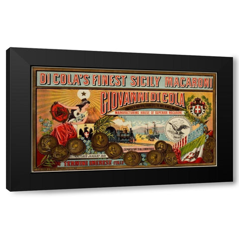 Di Colaâ€™s Macaroni Black Modern Wood Framed Art Print with Double Matting by Unknown