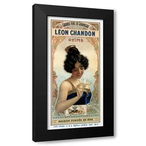 Leon Chandon Black Modern Wood Framed Art Print with Double Matting by Unknown