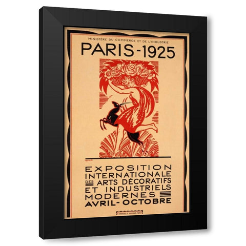 Paris-1925 Black Modern Wood Framed Art Print with Double Matting by Bonfils, Robert