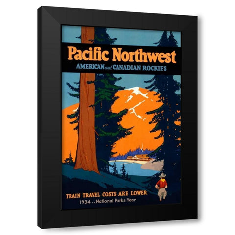 Pacific Northwest Black Modern Wood Framed Art Print with Double Matting by Bryn, Oscar M.