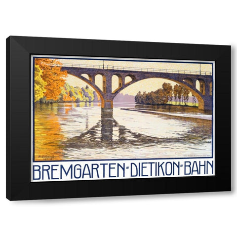 Bremgarten-Dietikon-Bahn Black Modern Wood Framed Art Print with Double Matting by Colombi, Plinio