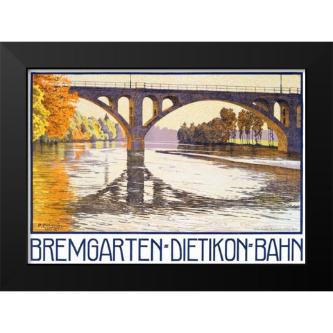 Bremgarten-Dietikon-Bahn Black Modern Wood Framed Art Print by Colombi, Plinio