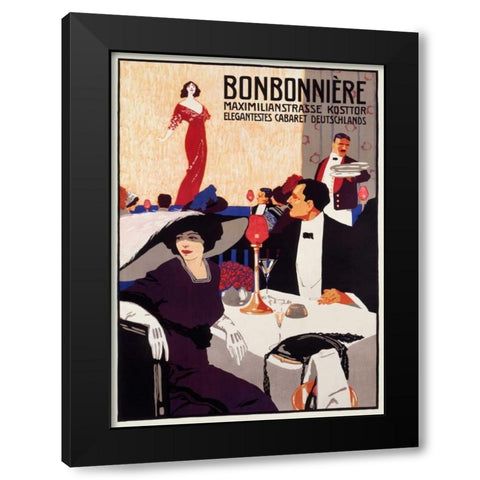 Bonbonnerie Black Modern Wood Framed Art Print with Double Matting by Ehrenberger, Ludwig L.