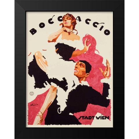 Boccaccio Black Modern Wood Framed Art Print by Engelhard, Julius Ussy