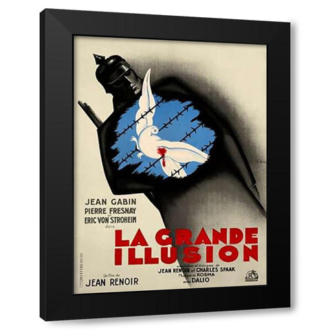 La Grande Illusion Black Modern Wood Framed Art Print with Double Matting by Lancy, Bernard