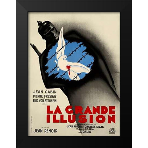 La Grande Illusion Black Modern Wood Framed Art Print by Lancy, Bernard