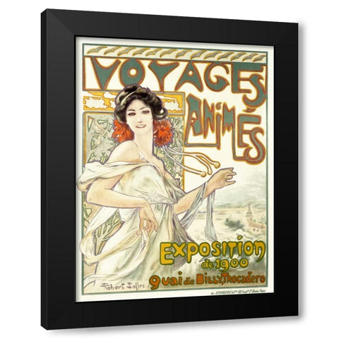 Voyages Animes Black Modern Wood Framed Art Print with Double Matting by Salles, Robert