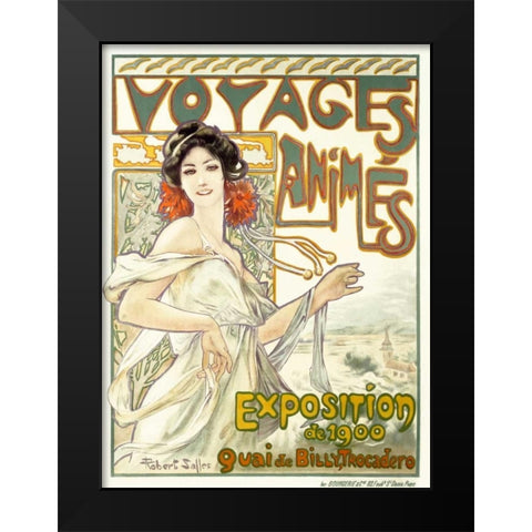 Voyages Animes Black Modern Wood Framed Art Print by Salles, Robert