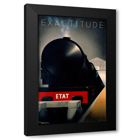 Exactitude Black Modern Wood Framed Art Print with Double Matting by Fix-Masseau, Pierre