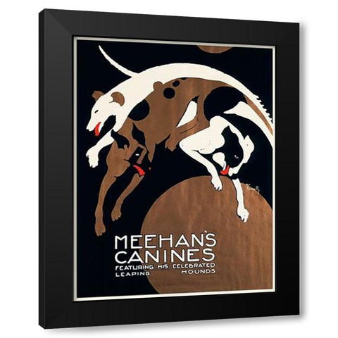 Meehanâ€™s Canines Black Modern Wood Framed Art Print with Double Matting by Iannelli, Alfonso