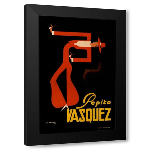 Pepito Vasquez Black Modern Wood Framed Art Print by De Madrazo, Tito Livio