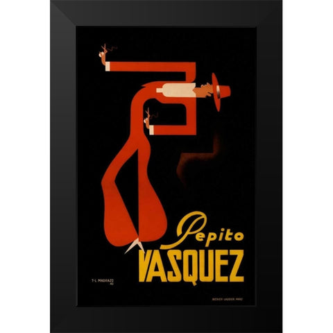 Pepito Vasquez Black Modern Wood Framed Art Print by De Madrazo, Tito Livio