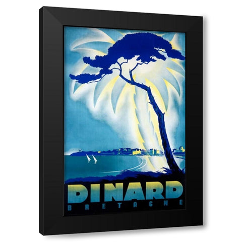 Dinard/Bretagne Black Modern Wood Framed Art Print with Double Matting by Rollier, Eugene