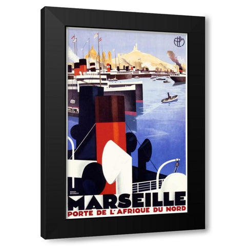 Marseille/Porte de lAfrique Black Modern Wood Framed Art Print with Double Matting by Broders, Roger