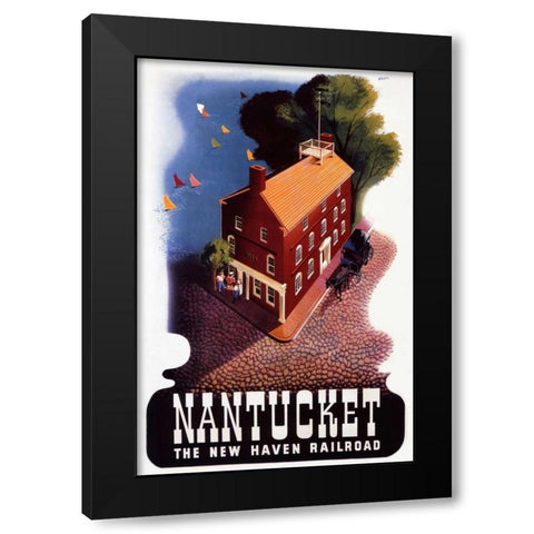 New Haven Railroad/The Berkshires Black Modern Wood Framed Art Print with Double Matting by Nason, Ben
