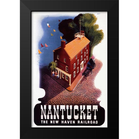 New Haven Railroad/The Berkshires Black Modern Wood Framed Art Print by Nason, Ben
