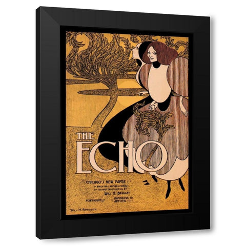 The Echo, 1895 Black Modern Wood Framed Art Print by Bradley, William H.