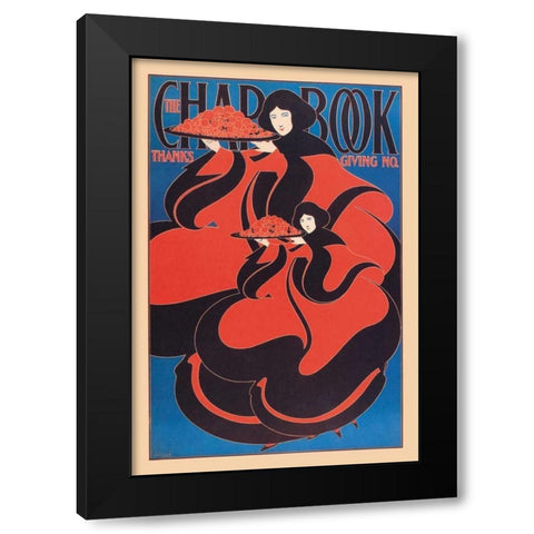 The Chap Book: Thanksgiving, 1895 Black Modern Wood Framed Art Print by Bradley, William H.