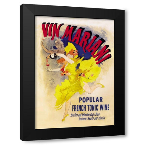 Vin Mariani, 1894 Black Modern Wood Framed Art Print with Double Matting by Cheret, Jules